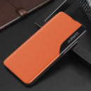 For Xiaomi Redmi 9C Side Display Shockproof Horizontal Flip Leather Case with Holder(Orange)
