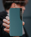 For Xiaomi Redmi 9C Side Display Shockproof Horizontal Flip Leather Case with Holder(Purple)