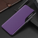 For Xiaomi Redmi 9C Side Display Shockproof Horizontal Flip Leather Case with Holder(Purple)