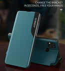 For Xiaomi Redmi 9C Side Display Shockproof Horizontal Flip Leather Case with Holder(Purple)