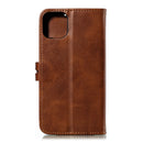 For iPhone 12 mini Embossed Happy Cat Pattern Horizontal Flip Leather Case with Holder & Card Slots & Wallet & Photo Frame(Brown)