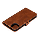 For iPhone 12 mini Embossed Happy Cat Pattern Horizontal Flip Leather Case with Holder & Card Slots & Wallet & Photo Frame(Brown)