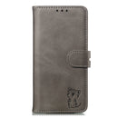 For iPhone 12 Pro Max Embossed Happy Cat Pattern Horizontal Flip Leather Case with Holder & Card Slots & Wallet & Photo Frame(Grey)