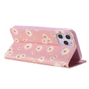For iPhone 12 Pro Max Glittering Daisy Magnetic Horizontal Flip Leather Case with Holder & Card Slots & Photo Frame(Pink)