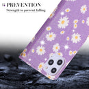 For iPhone 12 Pro Max Glittering Daisy Magnetic Horizontal Flip Leather Case with Holder & Card Slots & Photo Frame(Pink)