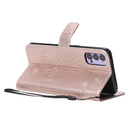 For OPPO Reno4 5G 3D Butterflies Embossing Pattern Horizontal Flip Leather Case with Holder & Card Slot & Wallet & Lanyard(Rose Gold)