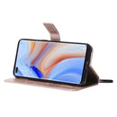 For OPPO Reno4 5G 3D Butterflies Embossing Pattern Horizontal Flip Leather Case with Holder & Card Slot & Wallet & Lanyard(Rose Gold)