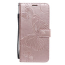 For OPPO Reno4 Pro 5G 3D Butterflies Embossing Pattern Horizontal Flip Leather Case with Holder & Card Slot & Wallet & Lanyard(Rose Gold)