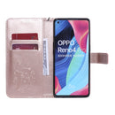 For OPPO Reno4 Pro 5G 3D Butterflies Embossing Pattern Horizontal Flip Leather Case with Holder & Card Slot & Wallet & Lanyard(Rose Gold)
