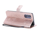 For OPPO Reno4 Pro 5G 3D Butterflies Embossing Pattern Horizontal Flip Leather Case with Holder & Card Slot & Wallet & Lanyard(Rose Gold)