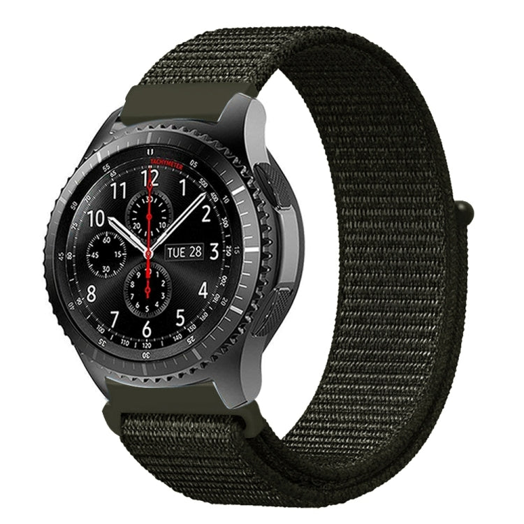 For Samsung Galaxy Watch 42mm Nylon Braided Watch Band(ArmyGreen)