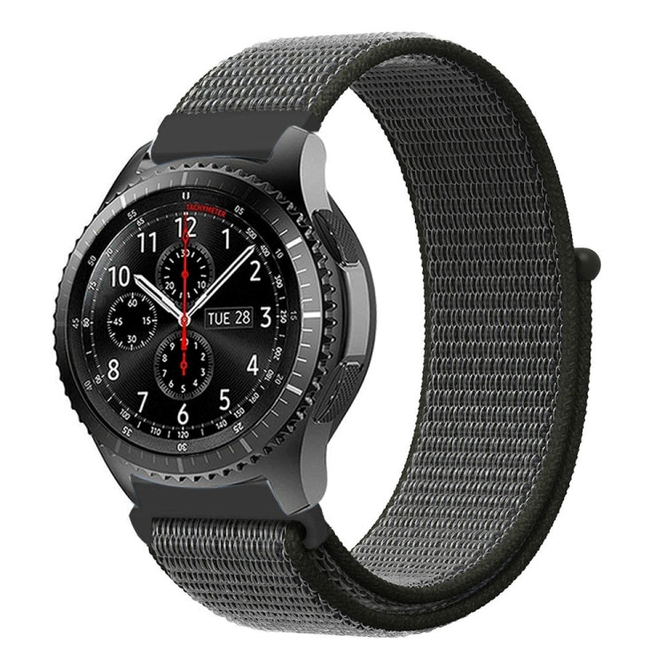 For Samsung Galaxy Watch 42mm Nylon Braided Watch Band(Dark Olive)