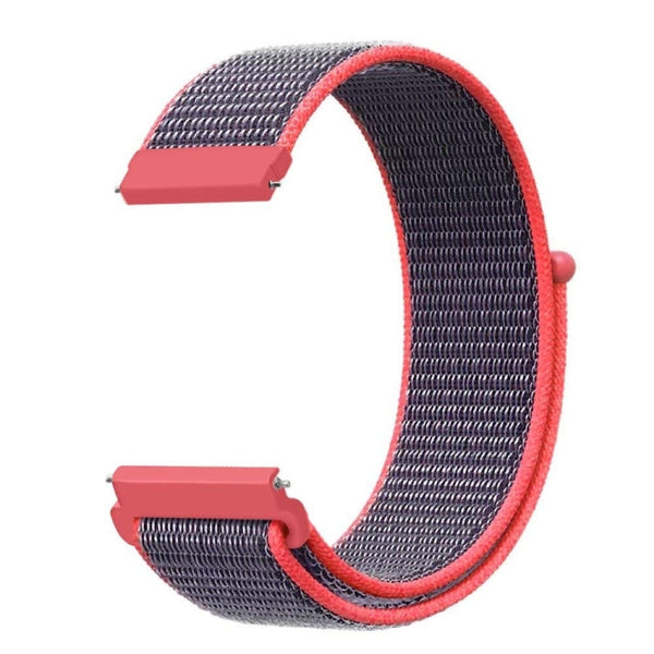 For Samsung Galaxy Watch 42mm Nylon Braided Watch Band(Electric Pink)