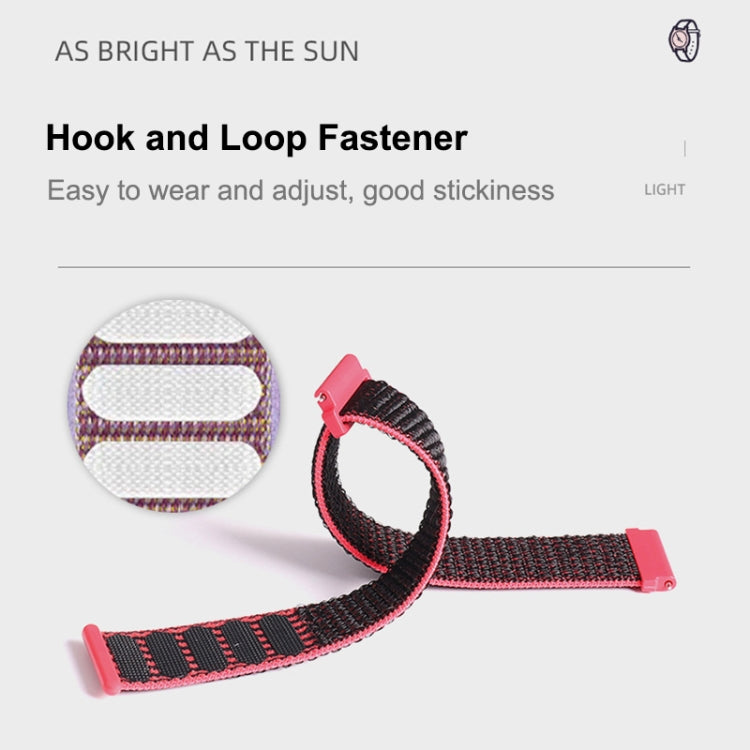 For Samsung Galaxy Watch 42mm Nylon Braided Watch Band(Hibiscus Pink)