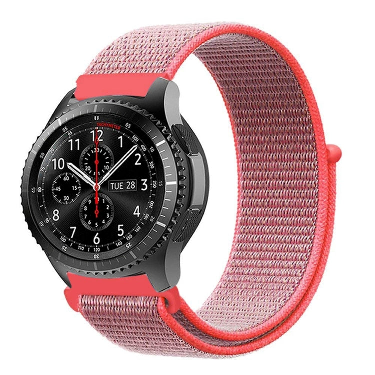For Samsung Galaxy Watch 42mm Nylon Braided Watch Band(Hot Pink)