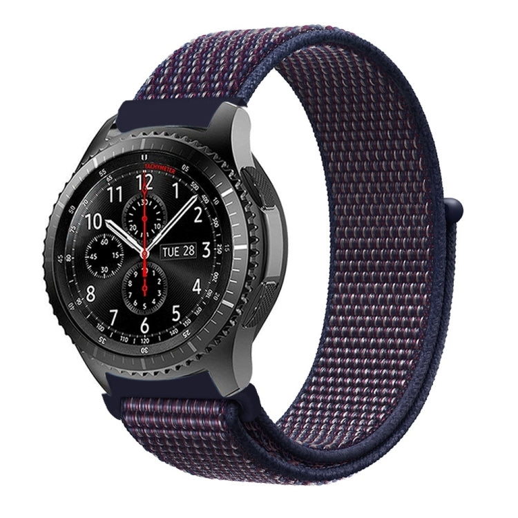 For Samsung Galaxy Watch 42mm Nylon Braided Watch Band(Indigo)