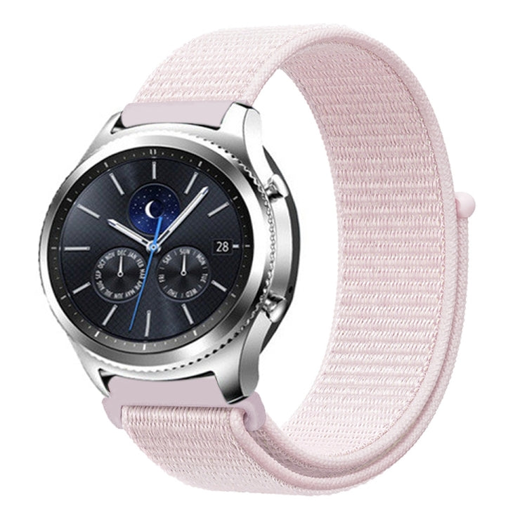 For Samsung Galaxy Watch 42mm Nylon Braided Watch Band(Pearl Pink)