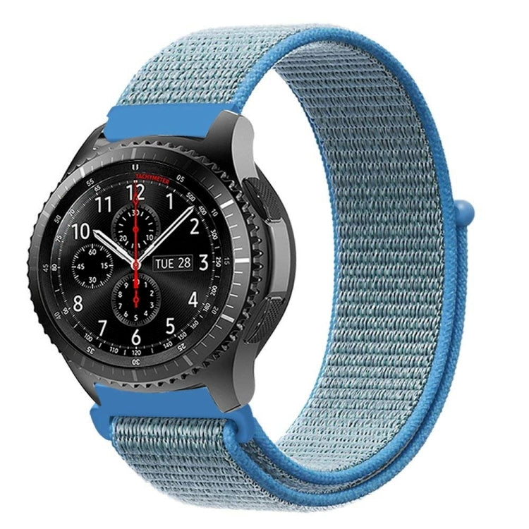 For Samsung Galaxy Watch 42mm Nylon Braided Watch Band(Tahoe Blue)