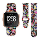 For Fitbit Versa 2 / Lite 22mm Reverse Buckle Printed Silicone Watch Band(Color Skull)
