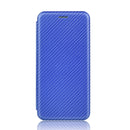 For Sony Xperia 5 Carbon Fiber Texture Horizontal Flip TPU + PC + PU Leather Case with Card Slot(Blue)