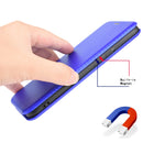 For Sony Xperia 5 Carbon Fiber Texture Horizontal Flip TPU + PC + PU Leather Case with Card Slot(Blue)