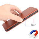 For Sony Xperia 5 Carbon Fiber Texture Horizontal Flip TPU + PC + PU Leather Case with Card Slot(Brown)