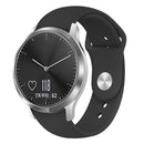 For Garmin Vivoactive 3 / Vivomove HR Solid Color Reverse Buckle Silicone Watch Band, Size: Large Size(Black)