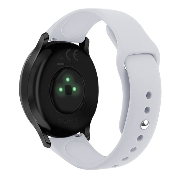 For Garmin Vivoactive 3 / Vivomove HR Solid Color Reverse Buckle Silicone Watch Band, Size: Large Size(Light Gray)