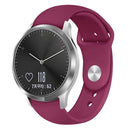 For Garmin Vivoactive 3 / Vivomove HR Solid Color Reverse Buckle Silicone Watch Band, Size: Large Size(Wine Red)