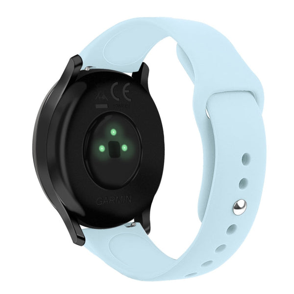 For Garmin Vivoactive 3 / Vivomove HR Solid Color Reverse Buckle Silicone Watch Band, Size: Large Size(Light Blue)
