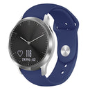 For Garmin Vivoactive 3 / Vivomove HR Solid Color Reverse Buckle Silicone Watch Band, Size: Small Code(Navy Blue)