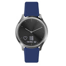 For Garmin Vivoactive 3 / Vivomove HR Solid Color Reverse Buckle Silicone Watch Band, Size: Small Code(Navy Blue)