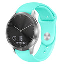 For Garmin Vivoactive 3 / Vivomove HR Solid Color Reverse Buckle Silicone Watch Band, Size: Small Code(Teal)