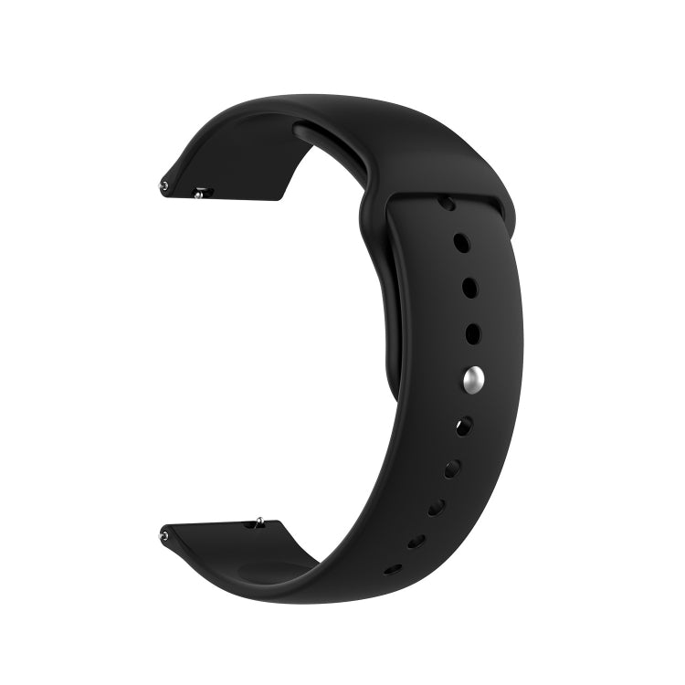 For Garmin Vivomove 3s / 4s 18mm Reverse Buckle Silicone Watch Band, Size: Large Size(Black)