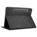 For Samsung Galaxy Tab S8 / Galaxy Tab S7 (2020) T870 Cowhide Texture TPU Tablet Horizontal Flip Leather Case with Holder & Sleep / Wake-Up Function & Pen Slot(Black)
