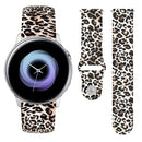 For Samsung Galaxy Active2 20mm Reverse Buckle Printed Silicone Watch Band(Brown Leopard)