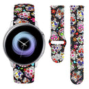 For Samsung Galaxy Active2 20mm Reverse Buckle Printed Silicone Watch Band(Color Skull)