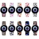For Samsung Galaxy Active2 20mm Reverse Buckle Printed Silicone Watch Band(Red Rose)