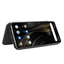 For UMIDIGI Power 3 Carbon Fiber Texture Horizontal Flip TPU + PC + PU Leather Case with Card Slot(Black)