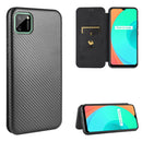 For OPPO Realme C11 Carbon Fiber Texture Magnetic Horizontal Flip TPU + PC + PU Leather Case with Card Slot(Black)