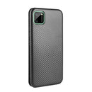 For OPPO Realme C11 Carbon Fiber Texture Magnetic Horizontal Flip TPU + PC + PU Leather Case with Card Slot(Black)