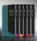 For Huawei Mate 20 Pro Side Display Shockproof Horizontal Flip Leather Case with Holder & Call Answering Function & Sleep / Wake-up(Geen)