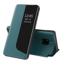 For Huawei Mate 20 Pro Side Display Shockproof Horizontal Flip Leather Case with Holder & Call Answering Function & Sleep / Wake-up(Geen)