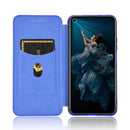 For Huawei Honor 20 / nova 5T Carbon Fiber Texture Horizontal Flip TPU + PC + PU Leather Case with Card Slot(Blue)