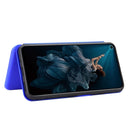 For Huawei Honor 20 / nova 5T Carbon Fiber Texture Horizontal Flip TPU + PC + PU Leather Case with Card Slot(Blue)