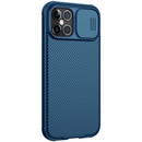 For iPhone 12 Pro Max NILLKIN Black Mirror Pro Series Camshield Full Coverage Dust-proof Scratch Resistant Phone Case(Blue)