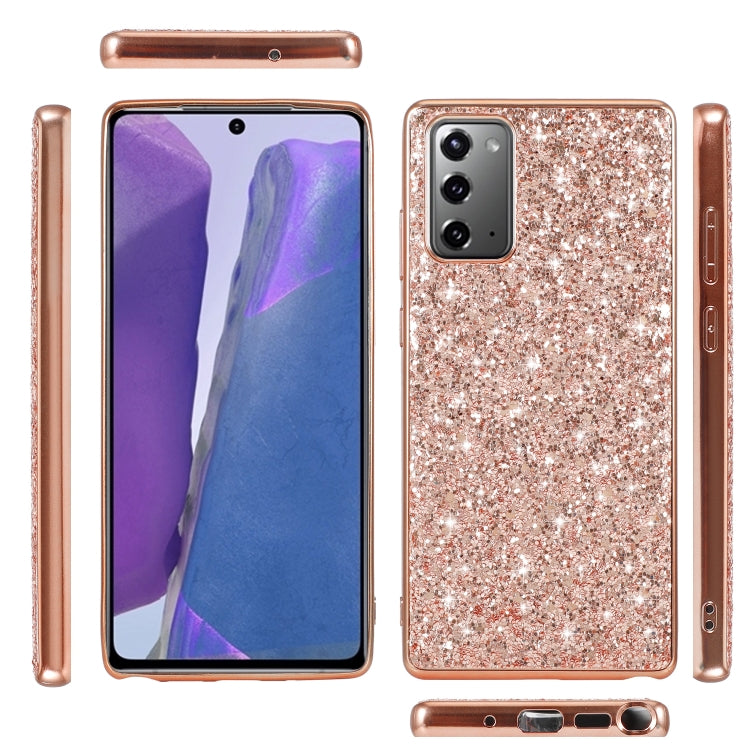 For Samsung Galaxy Note20 Ultra Glitter Powder Shockproof TPU Protective Case(Rose Gold)