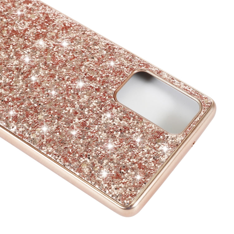 For Samsung Galaxy Note20 Ultra Glitter Powder Shockproof TPU Protective Case(Rose Gold)