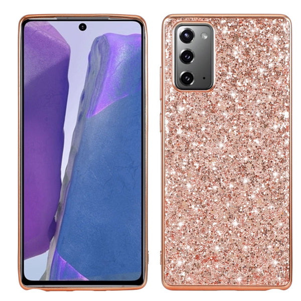 For Samsung Galaxy Note20 Ultra Glitter Powder Shockproof TPU Protective Case(Rose Gold)