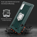 For LG Velvet / G9 Carbon Fiber Protective Case with 360 Degree Rotating Ring Holder(Green)